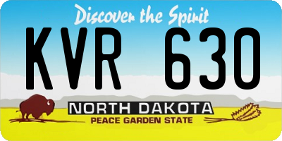ND license plate KVR630