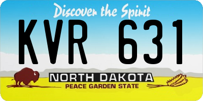 ND license plate KVR631