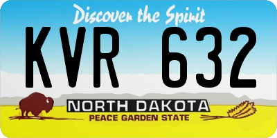ND license plate KVR632