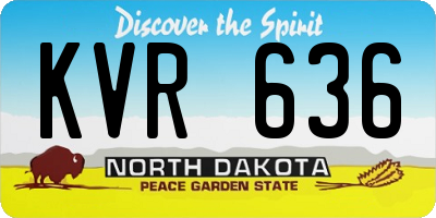 ND license plate KVR636