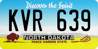 ND license plate KVR639