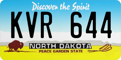 ND license plate KVR644