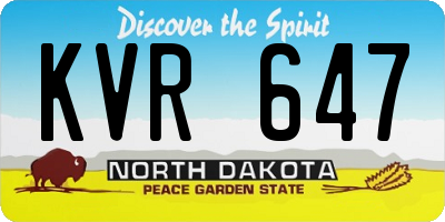 ND license plate KVR647