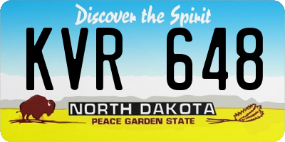 ND license plate KVR648