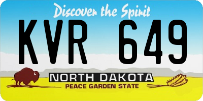 ND license plate KVR649