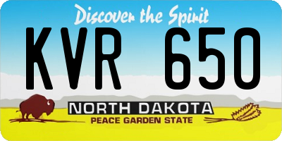 ND license plate KVR650
