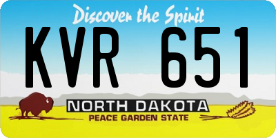 ND license plate KVR651