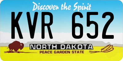 ND license plate KVR652