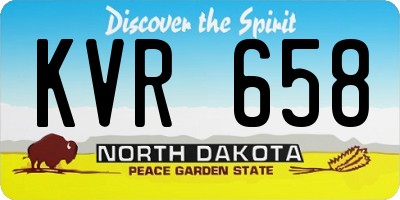 ND license plate KVR658