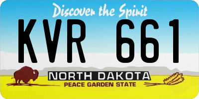 ND license plate KVR661