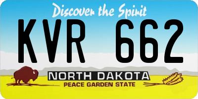 ND license plate KVR662