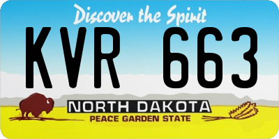 ND license plate KVR663