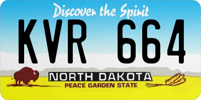 ND license plate KVR664