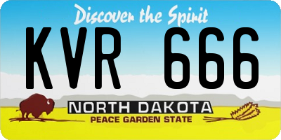 ND license plate KVR666