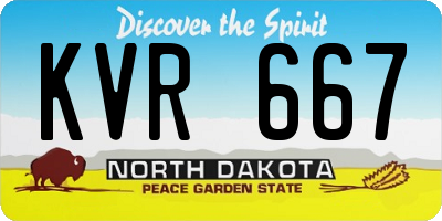 ND license plate KVR667
