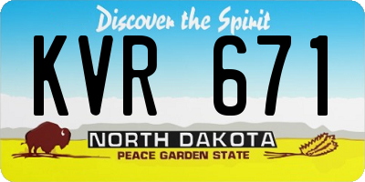 ND license plate KVR671