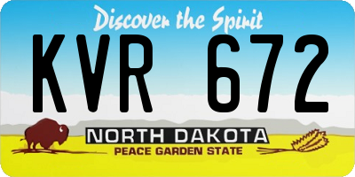 ND license plate KVR672