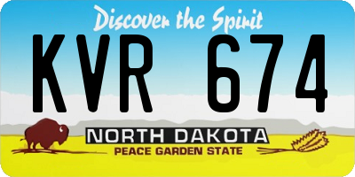 ND license plate KVR674