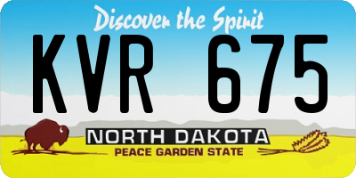 ND license plate KVR675