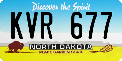 ND license plate KVR677