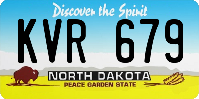 ND license plate KVR679