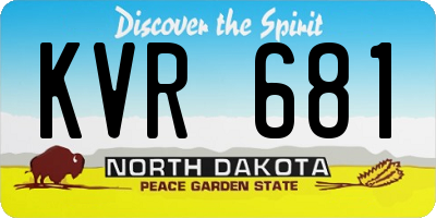 ND license plate KVR681