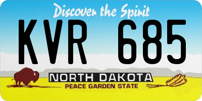ND license plate KVR685