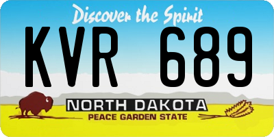 ND license plate KVR689