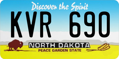 ND license plate KVR690