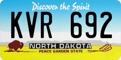 ND license plate KVR692