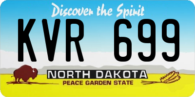 ND license plate KVR699