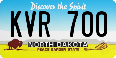 ND license plate KVR700