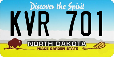 ND license plate KVR701