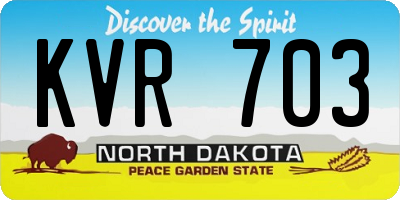 ND license plate KVR703
