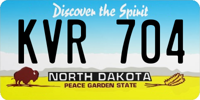 ND license plate KVR704