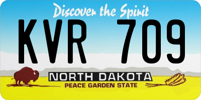 ND license plate KVR709