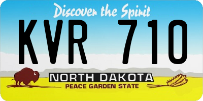 ND license plate KVR710