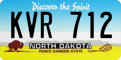 ND license plate KVR712