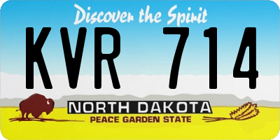 ND license plate KVR714