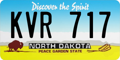 ND license plate KVR717