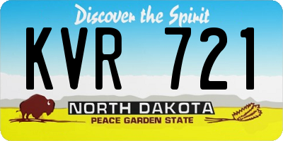 ND license plate KVR721