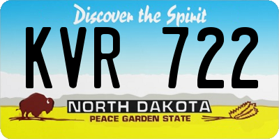 ND license plate KVR722