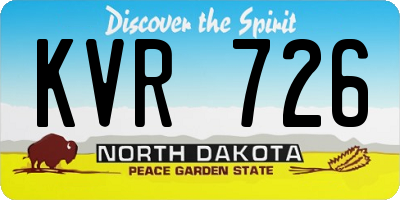 ND license plate KVR726