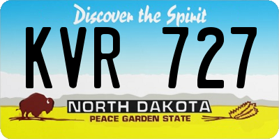 ND license plate KVR727