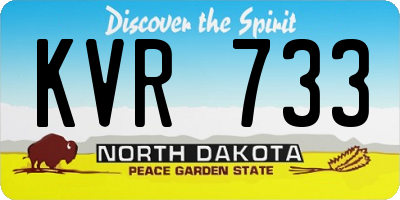 ND license plate KVR733