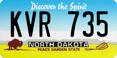 ND license plate KVR735