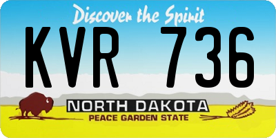 ND license plate KVR736