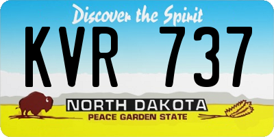 ND license plate KVR737