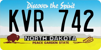 ND license plate KVR742