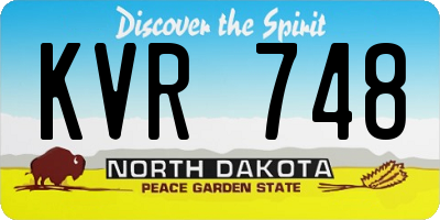 ND license plate KVR748